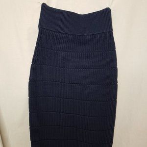 Merino Wool Navy Sweater Skirt Size S/P